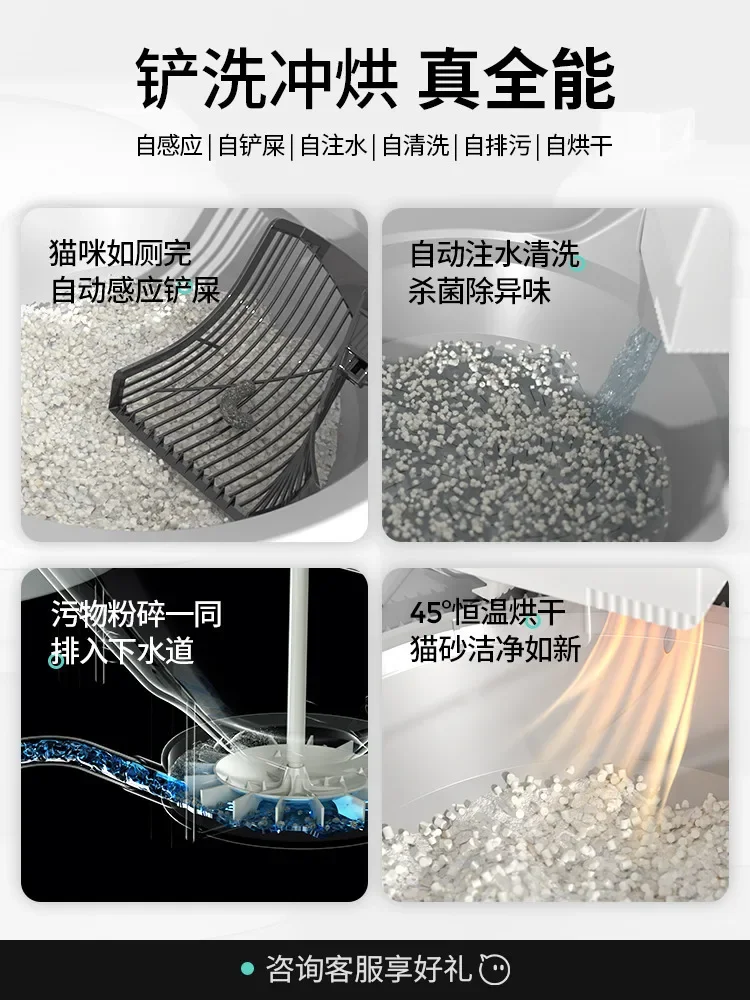 

Автоматический контейнер для наполнителя, умный дезодорант для мытья кошачьего туалета, товары, связанные с кошкой, электрическая лопатка