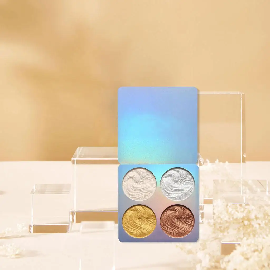 Shimmering Contour Highlighter Palette Matte Blush Illuminator Face Powder for Luxury Women’s Makeup Collection