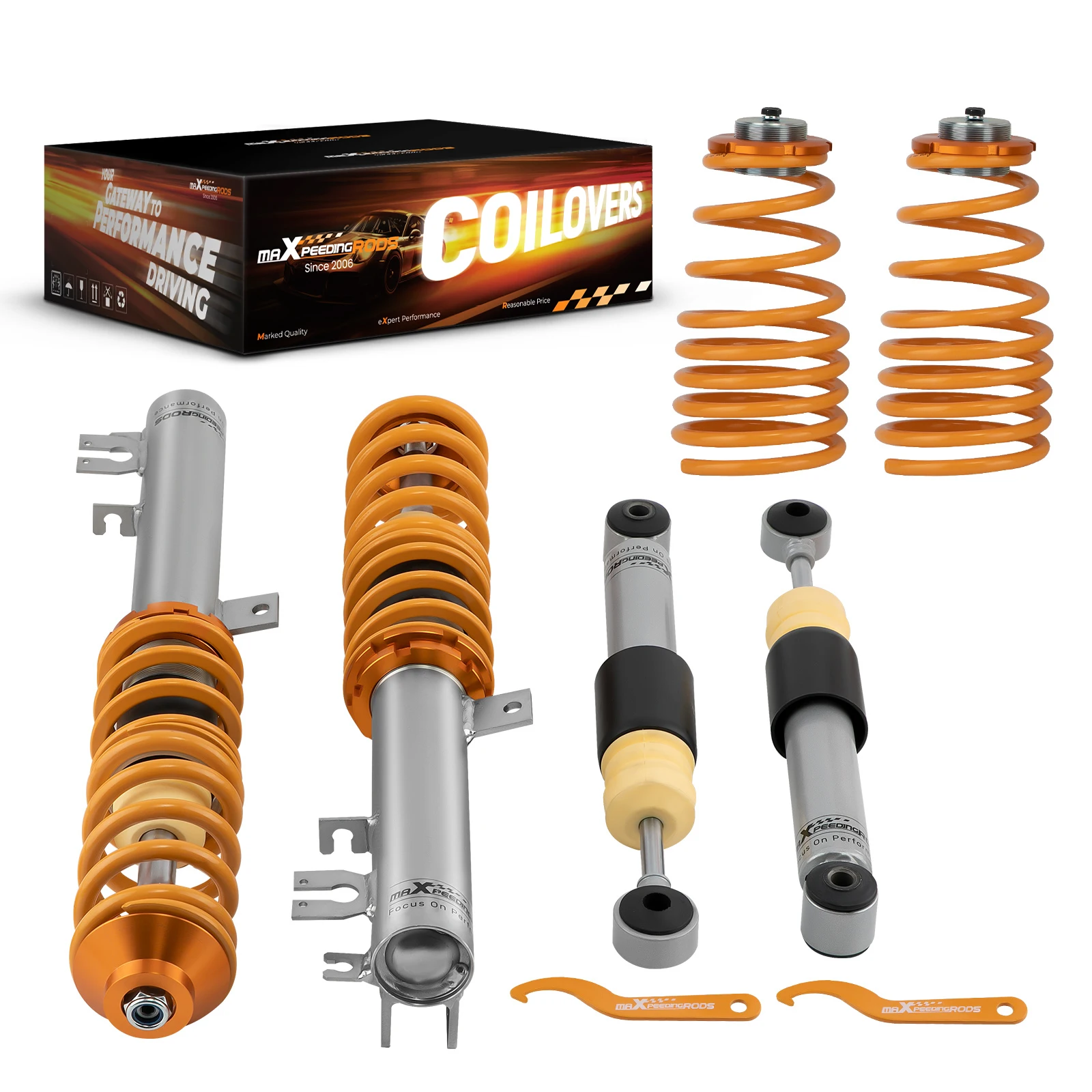 Adjustable Coilovers Adjustable Lowering Coils for FIAT 500 Abarth 2008-2019 Coilovers Shock Lowering Shocks Kit