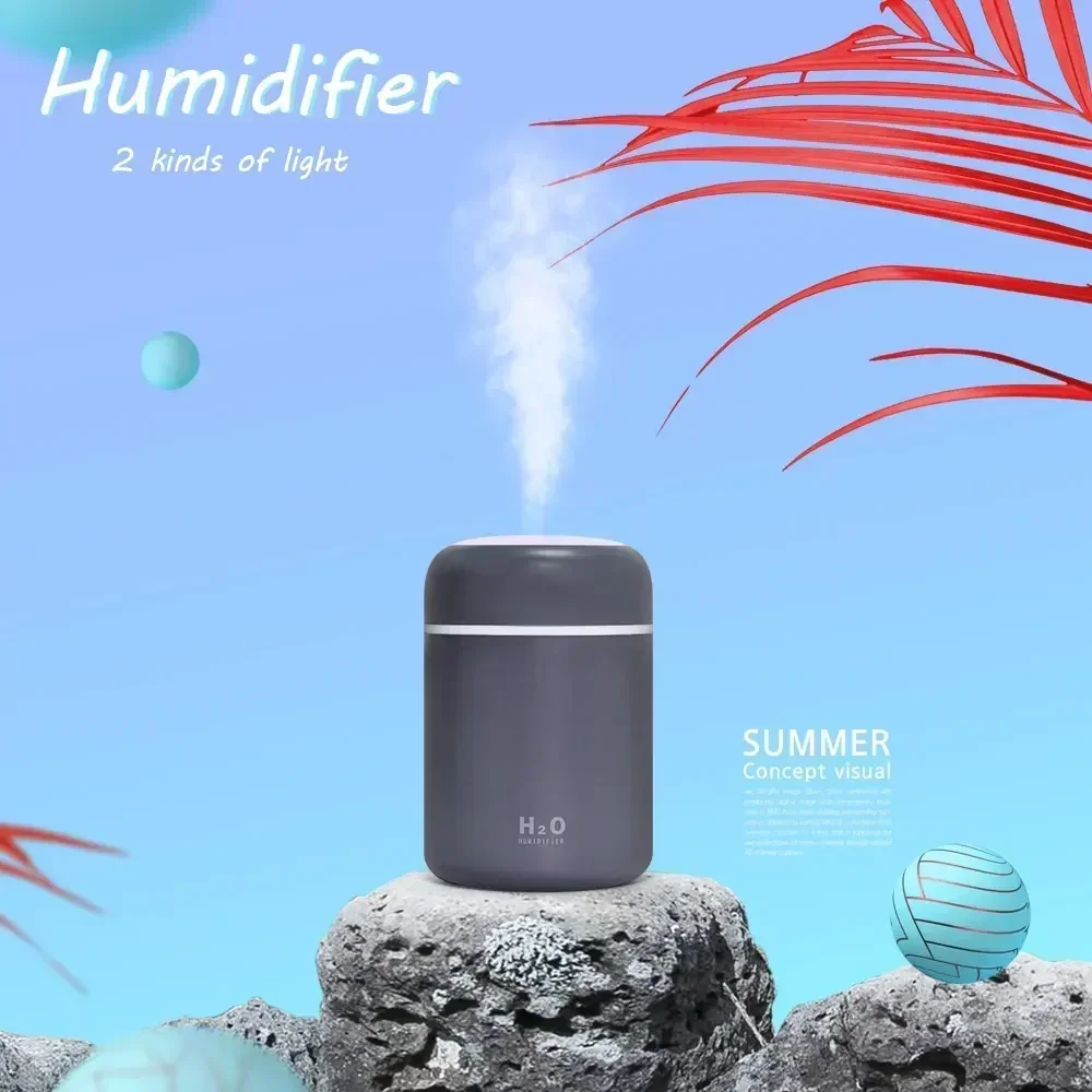 Portable LED light mini 300ml h2o Spray Mist humidifier Double Wet Aroma Essential Oil Diffuser Car usb air humidifier image 6