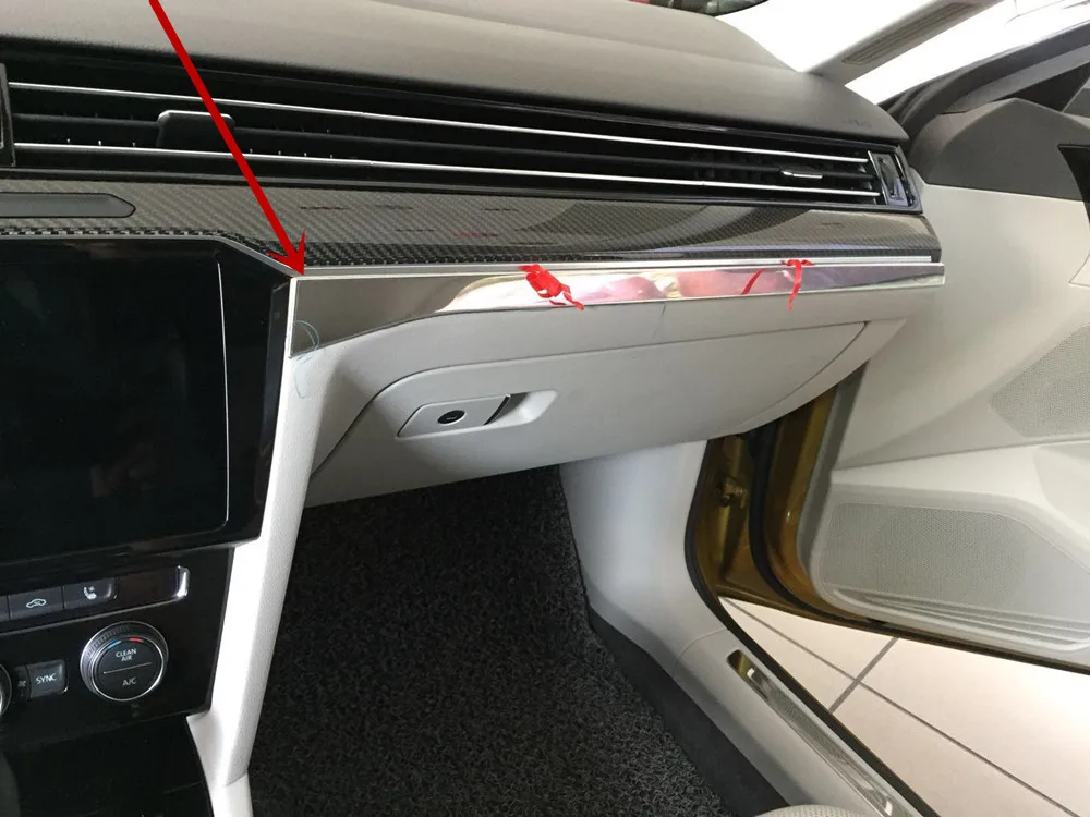 For Volkswagen Arteon 2018-2025 Center Console Dashboard Panel Strip Molding Trim Stainless Steel Stickers Interior Accessories view 4