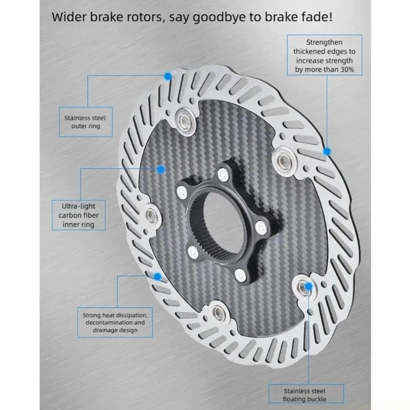 

U2JB Montain Bike Brake Disc Center Lock Rotors Conversion Alloys Lock Brake Disc Scooters Bicycles Accessories