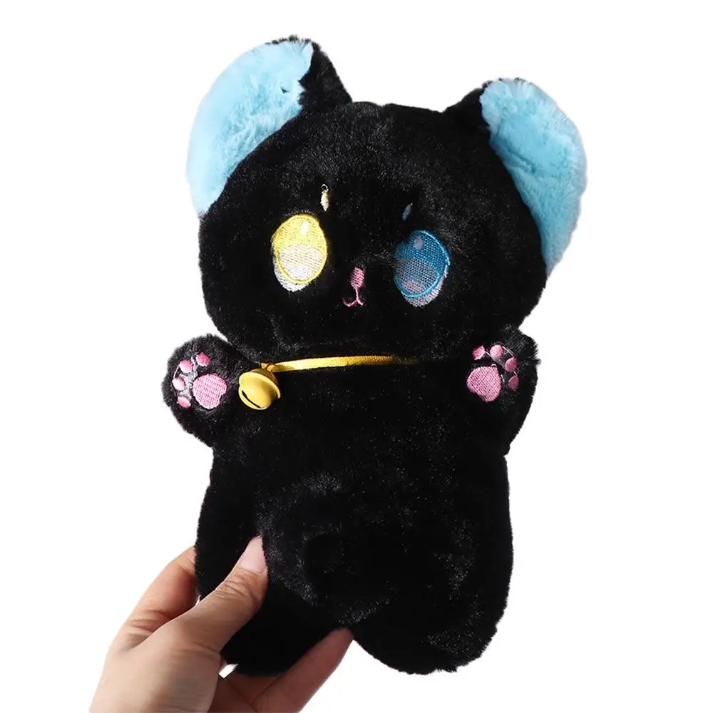 Travesseiro de pelúcia gato preto e branco preto e branco brinquedo de pelúcia animal de pelúcia fada gato dos desenhos animados 25cm crianças presentes de aniversário