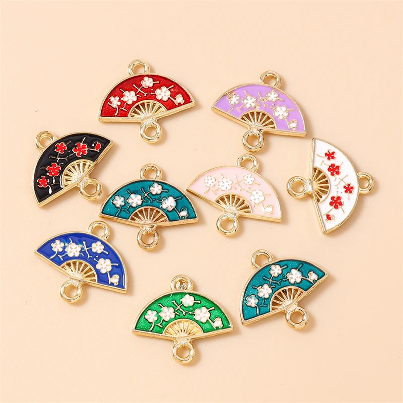 10 Stück niedliche, bunte Emaille-Blumen-Verbindungsstücke für die Schmuckherstellung, Armbänder, Halsketten, Ohrringe, DIY-Handarbeitszubehör – Detail 11