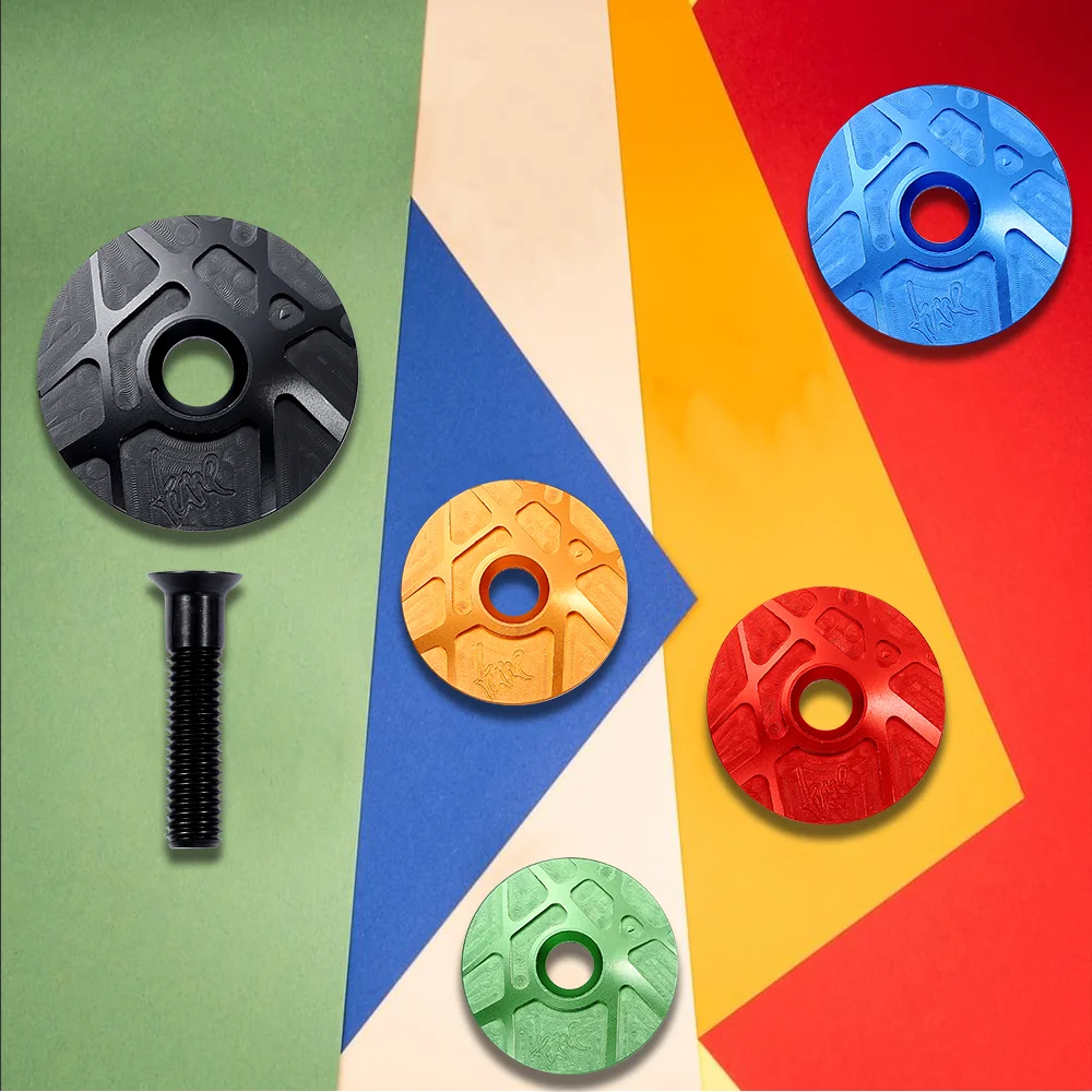 RYET Aluminum 7075 Head-cap Tune-Cap Headset Acessories Extra Light CNC Machined Top and Bolt Stem Cap Bicycle Part Bike Risk
