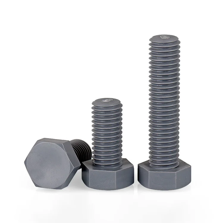 2~50Pcs M3 M4 M5 M6 M8 M10 M12 M14 M16 Nylon Grey External Hexagonal Screws PVC Insulated Plastic Hex Head Bolts Length: 5~100mm
