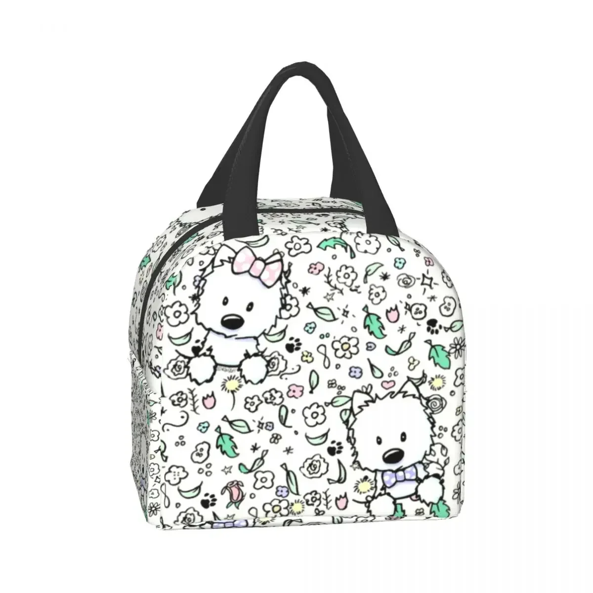 West Highland Terrier Dog borsa per il pranzo con isolamento termico donna Westie Puppy contenitore per il pranzo portatile per il viaggio Picnic