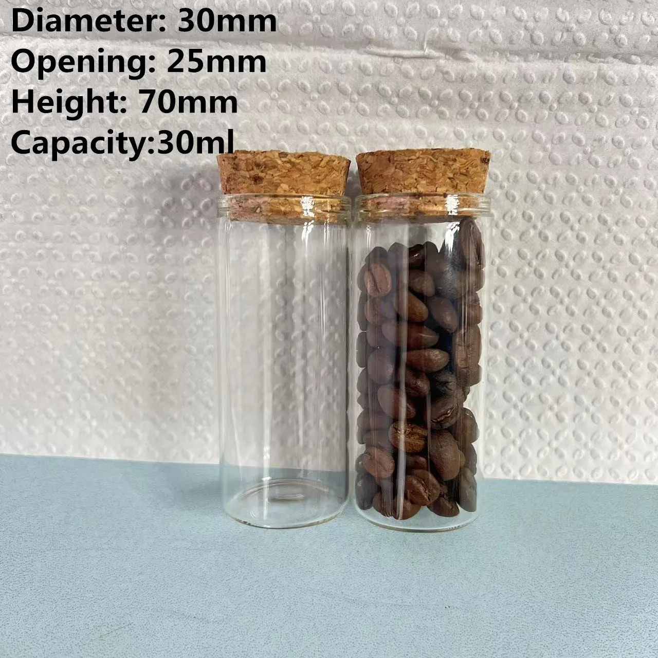 Small Glass Test tube 24 pcs/lot 25*30*70mm 30ml Glass Bottle Little Glass Jars Empty Container DIY Wedding Crafts Tiny Bottle