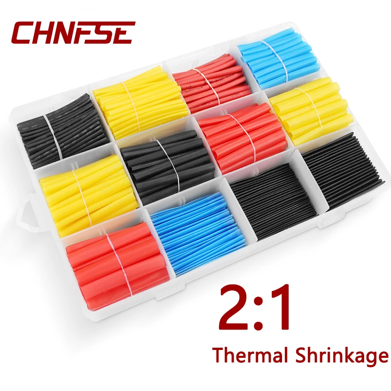 2:1 Heat-Shrinkable Tube 530/560/780 Pcs Of Box Heat-Shrinkable Tube Wire Cover Package Composite Polyolefin Insulating Sleeve