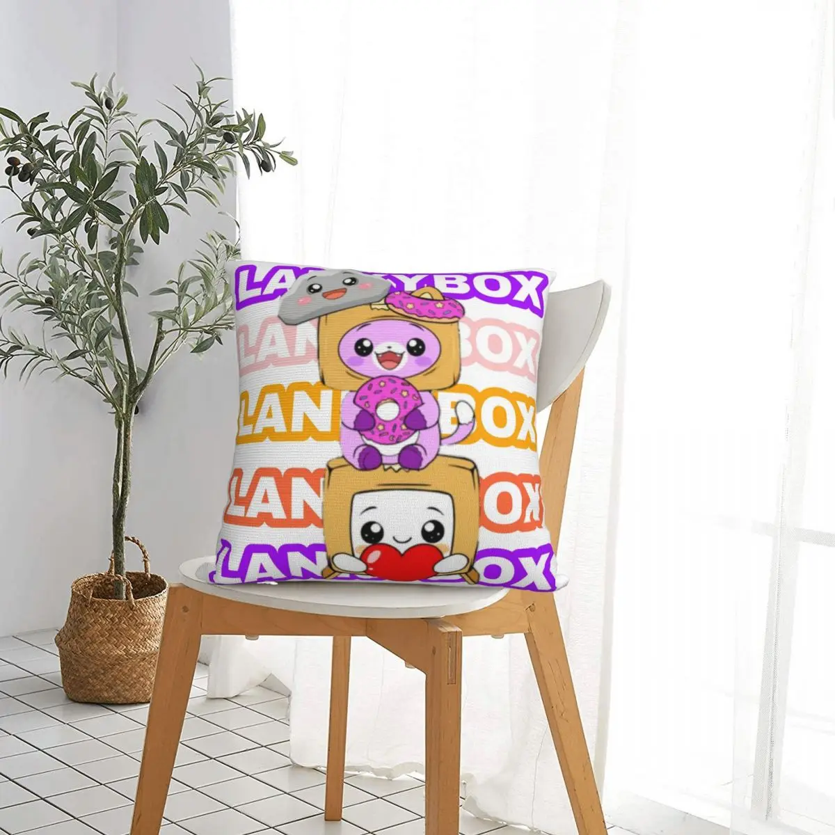 Cute Rocky Foxy Square Pillow Cases Lankybox Cartoon Cushion Cover Funny Polyester Decor Pillowcase for Seat 40x40cm