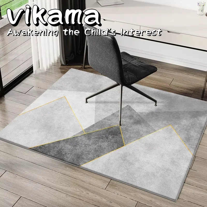 Tappeto da gioco geometrico VIKAMA - Tappetino da scrivania in velluto antiscivolo e lavabile per sedia da ufficio/camera da letto/esporti