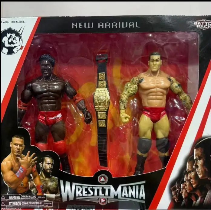 WWE Wrestlemania Wrestler Action Figures John Cena The Undertaker Rey Mysterio Pvc Statue With Championship Belt Boys Gifts Toy - view 5