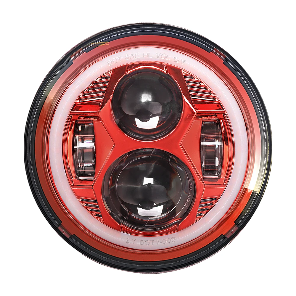 

STLF LOYO Faro Redondo 7 Pulgadas 45W Angel Eyes Amber Turning Dot Ip67 Led Halo Lights Headlight Replacement for Jeeps Jl Jk 2