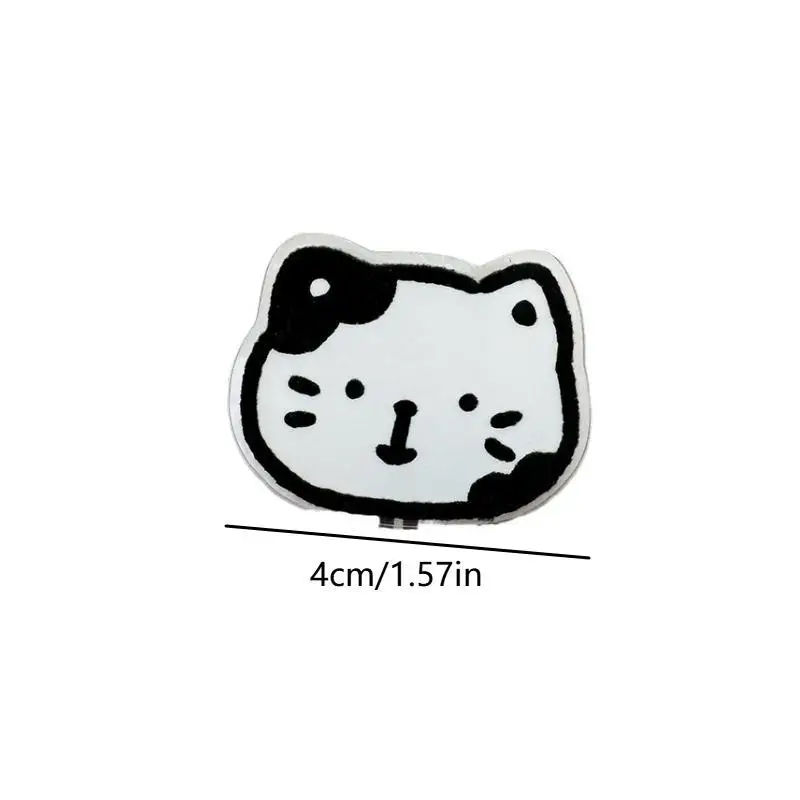 @*Cute Cartoon Cat Acrylic Sealing Clips 9 Pcs Double Sided HD Pattern Perfect for Cat Lovers Kitchen Snack Storage
