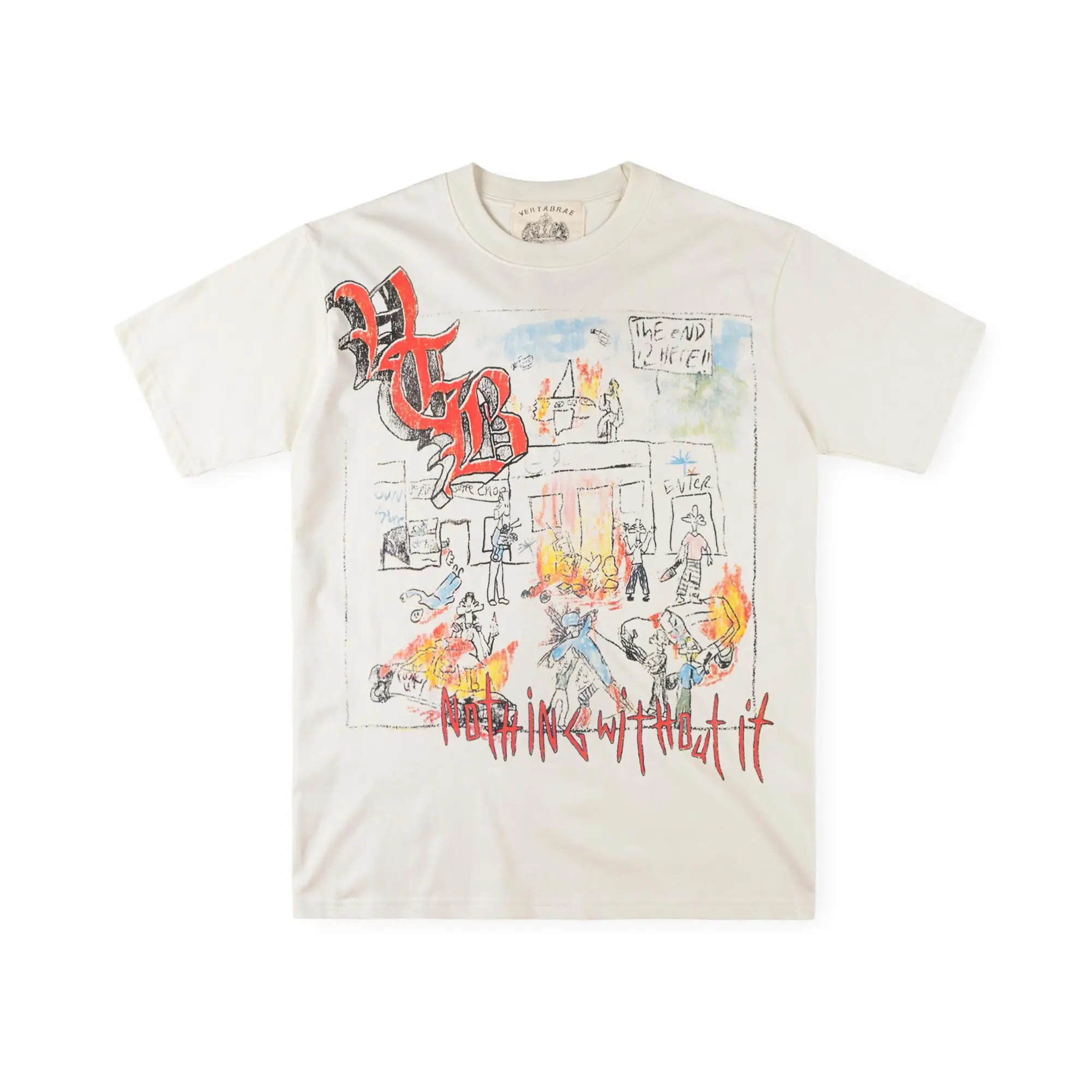 Vertebrae Print Tee Unisex Funny Cool Personalized Graffiti Graphic T-Shirt Trendy Pure Cotton Short Sleeve Streetwear Top