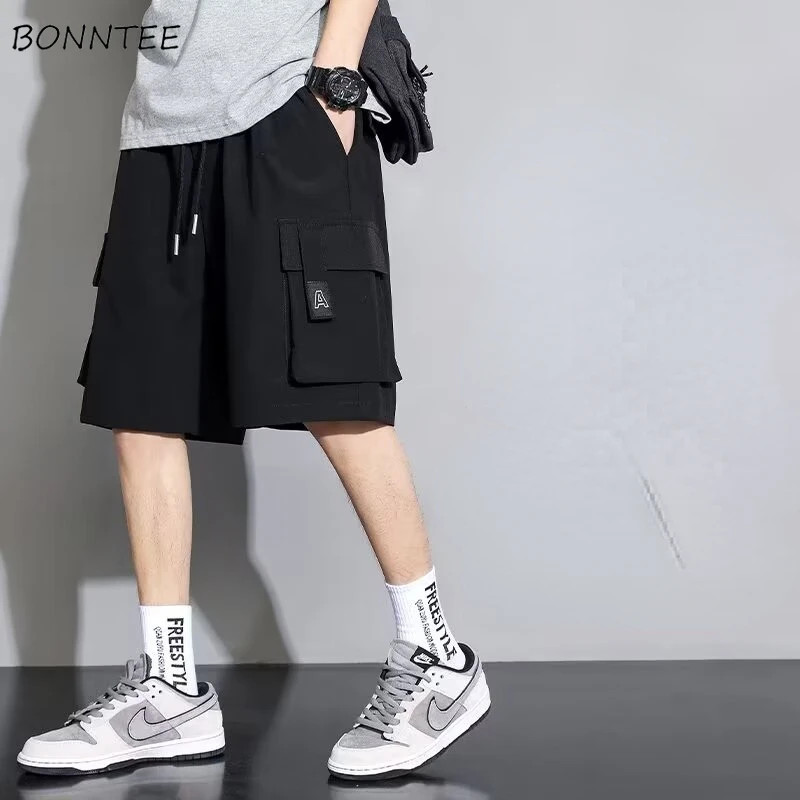 

Летние Шорты-карго для мужчин, мешковатые модные джоггеры с несколькими карманами, уличная одежда, универсальные Простые индивидуальные повседневные Ulzzang Classic