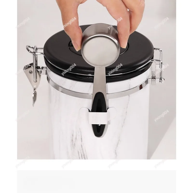 

Coffee Bean Sealed Storage Tank Stainless Steel Vacuum Fresh Keeping Can with One-Way Exhaust Valve