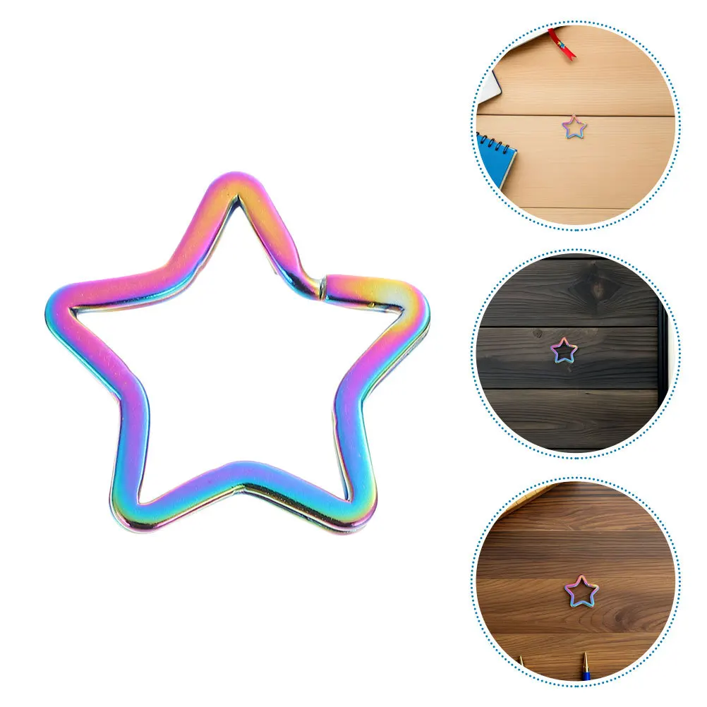 

8Pcs Star Shaped Key Rings Metal Split Keychain Clips for Car Keys Home Office DIY Craft Projects Key Chain Rings