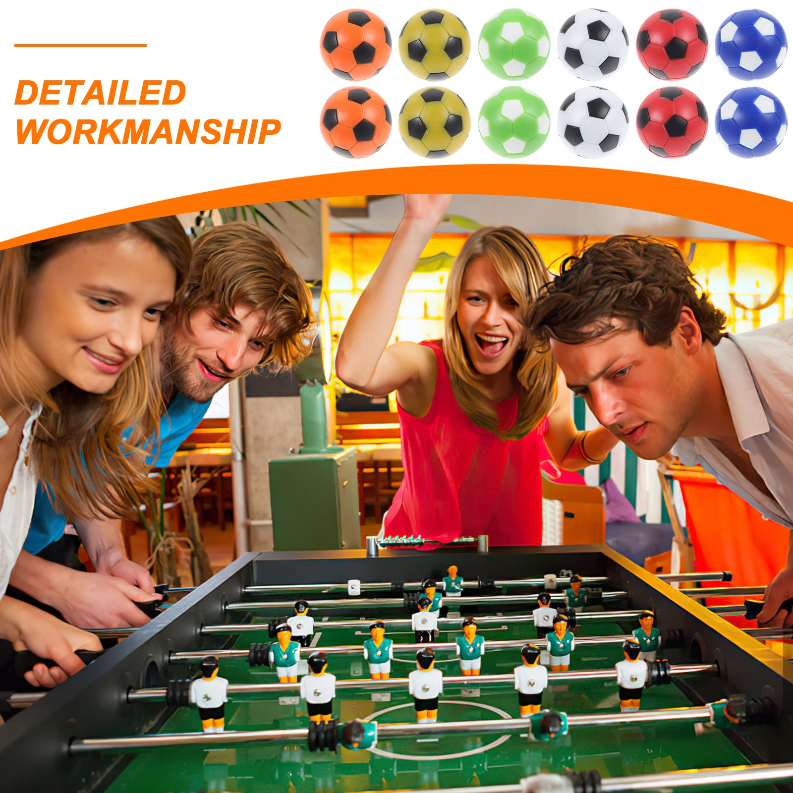 

12 Pcs Football Billiards Machine Accessories Child Small The Hips Tabletop Soccer Balls