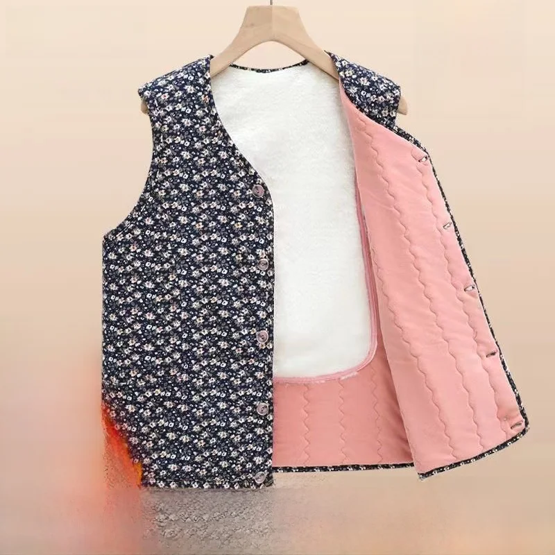 

2025 New Women's Floral Casual Versatile Fce Lined Warm Vest JIFANPAUL Brand Inner Wear Regular Length Fabric Other 00%