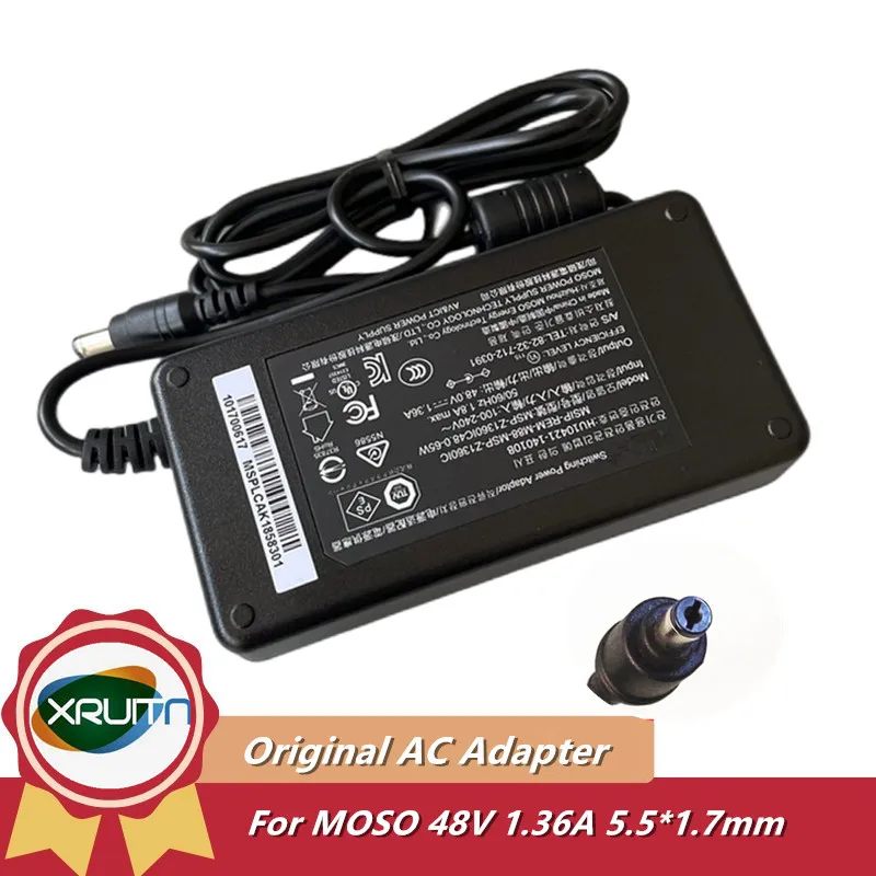 For Hikvision Video Recorder POE Power Supply MOSO Switching Adapter Charger DC 48V 1.36A 65W MSP-Z1360IC48.0-65W HU10421-140108