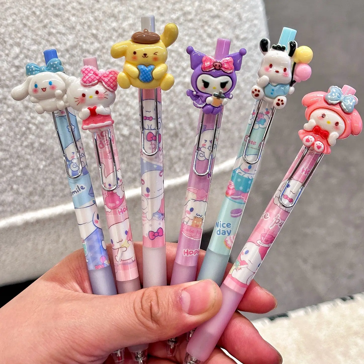 5 Buah Pena Bolpoin Kartun untuk Hellokitty Kuromi Cinnamoroll Alat Tulis Siswa Sekolah Pena Tanda Tulis