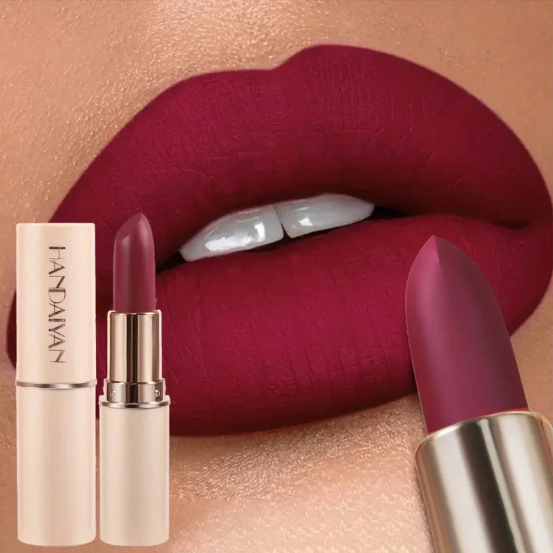 8 Colors Waterproof Non-stick Cup Lipstick Deep Red Matte Lip Balm Makeup Dark Red Lipglaze Velvet Easy To Color Lips Cosmetics