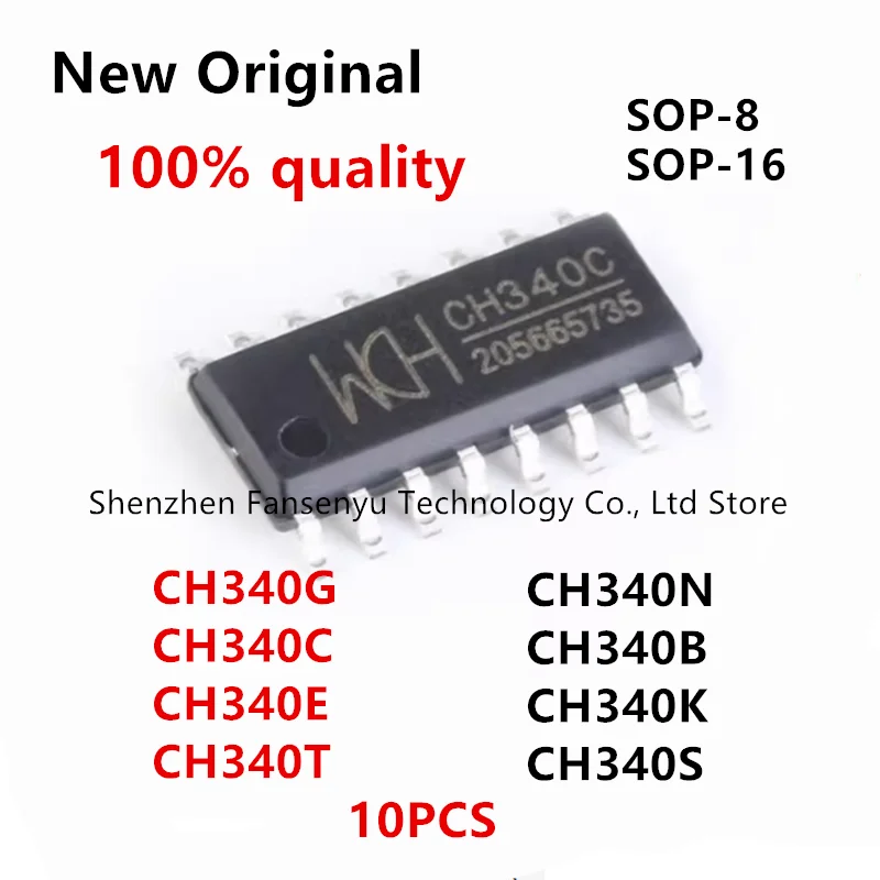 

(10piece) 100% New CH340G CH340C CH340E CH340T CH340N CH340B CH340K CH340S CH340 SOP-16 SOP-8 IC Chip USB to Serial In Stock .