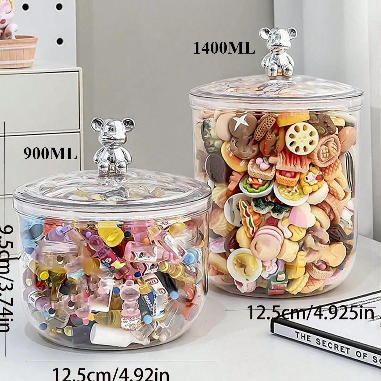 

1PCS Storage Jars With Lids Sealed Food Storage Boxes Plastic Sealed Storage Jars Candy Storage Boxes Kitchen Storage Boxes