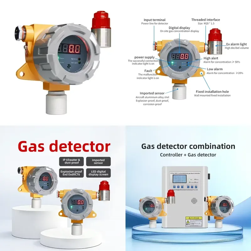 Industrial Commercial lpg Leak Detection Fixe Ch4 Lel Catalytic Combustion Sensor with Audible and Visual
