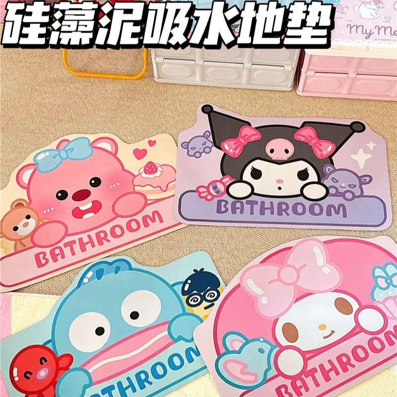 

New kawaii black beauty my melody diatom mud special shaped bathroom floor mat anime sanrio girly heart cute absorbent carpet