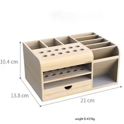 Wooden Tools Storage Box Holder Hobbie Tool Organizer with Small Drawer and Magnetic Layer,cassettiera for Repair Tool minuteria