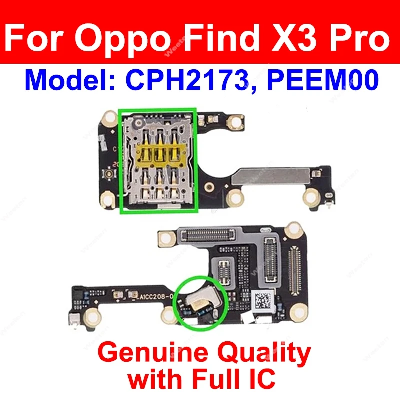 For OPPO Find X X2 X3 Pro X2 Lite X3Neo SIM Card Slot Socket Board SIM Tray Board Flex Cable with Microphone Connector Parts