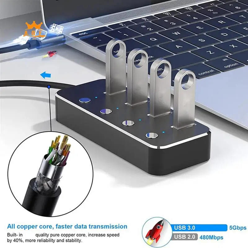 

A08E-USB 3.0 Адаптер питания 4-портовый разветвитель-концентратор USB-мультиудлинитель Кабельный концентратор 1,2 м USB-концентратор 3.0 Вилка стандарта США A