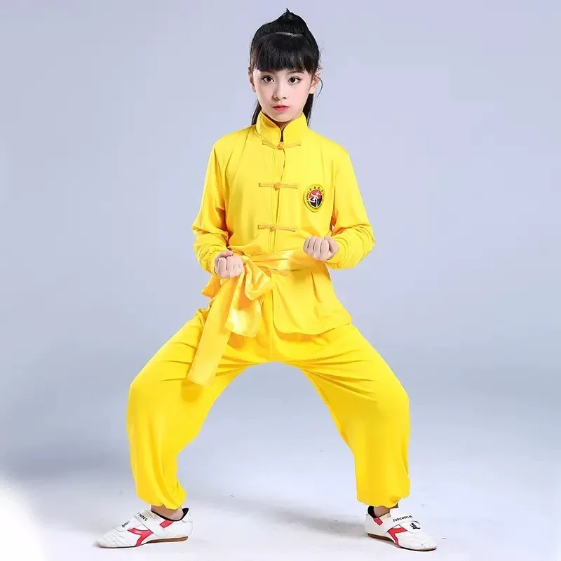 Traditionele Chinese Kleding Kids Kungfu Wushu niform Shaolin Martial Arts Podium Performance Meisje Jongen Kungfu Kostuums