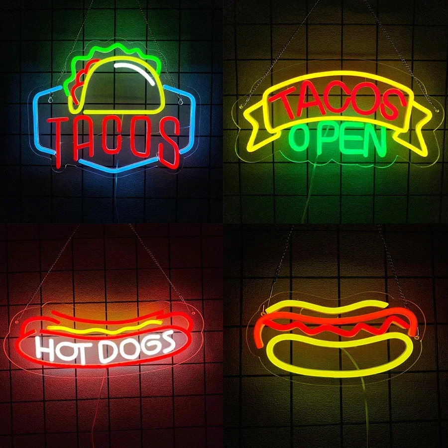 Letrero de neón de la serie Fast Food para decoración de pared, luz de neón Led para restaurante de negocios, cocina, tienda de Pizzeria, decoración de fiesta, café, Bar