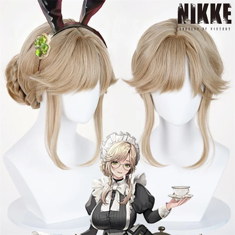 Spiel GODDESS OF VICTORY: NIKKE Ade Erwachsene Bunny Girl Cosplay Perücke Kurzes braunes Haar Hitzebeständige synthetische Perücken Halloween Prop