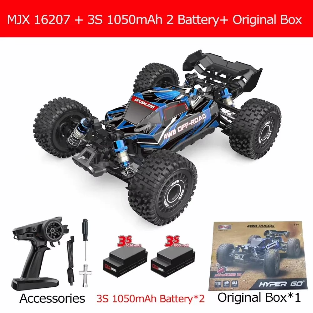 MJX Hyper Go 16207 1/16 borstelloze Rc auto 2.4G 4WD racewagen afstandsbediening vrachtwagen 70 km/u hoge snelheid off-road drift auto's jongen cadeau