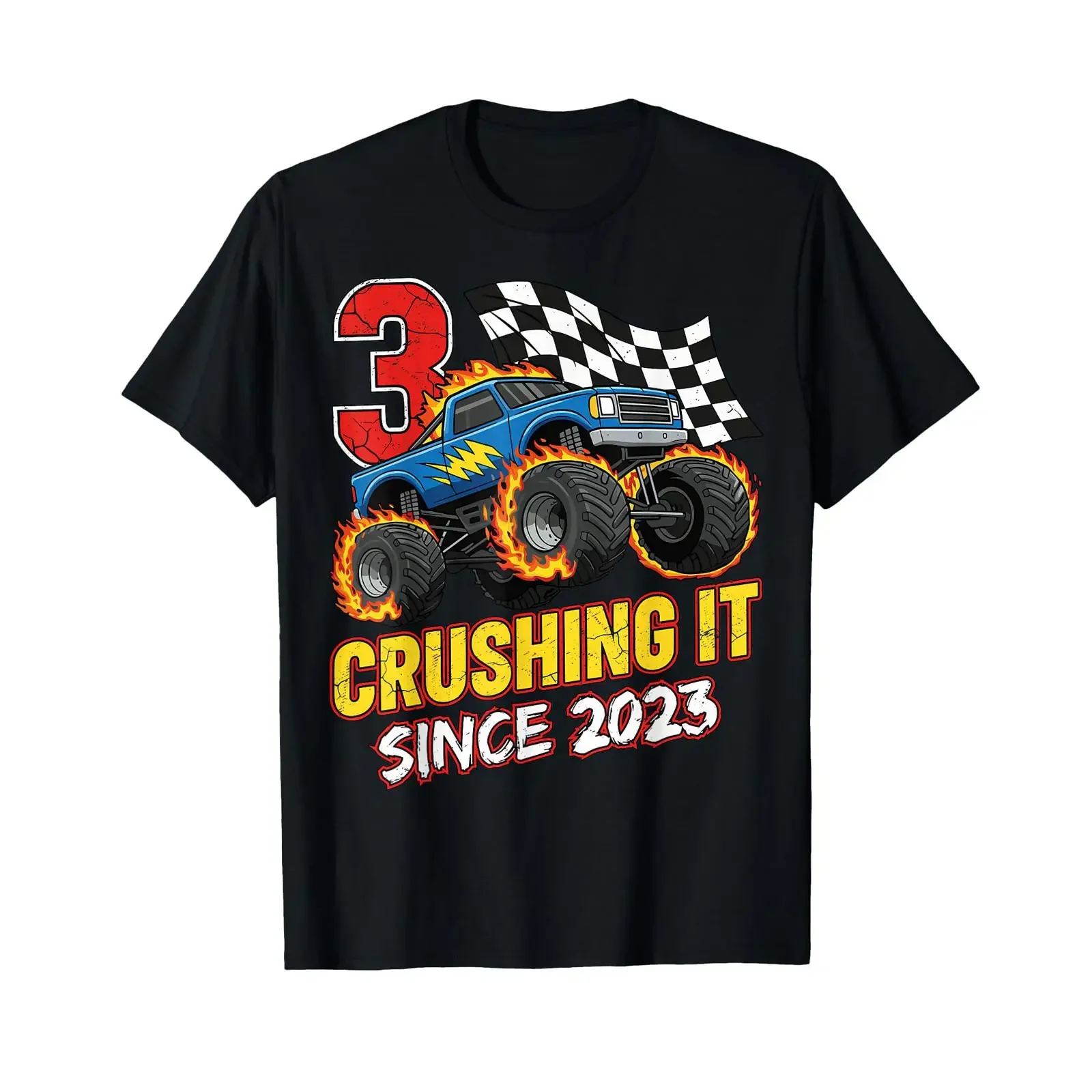 Birthday Monster Truck 3 Year Old Boys 3rd Party Born 2023 T Shirt vintage Washed graphic fashion designer clothes Comfortable