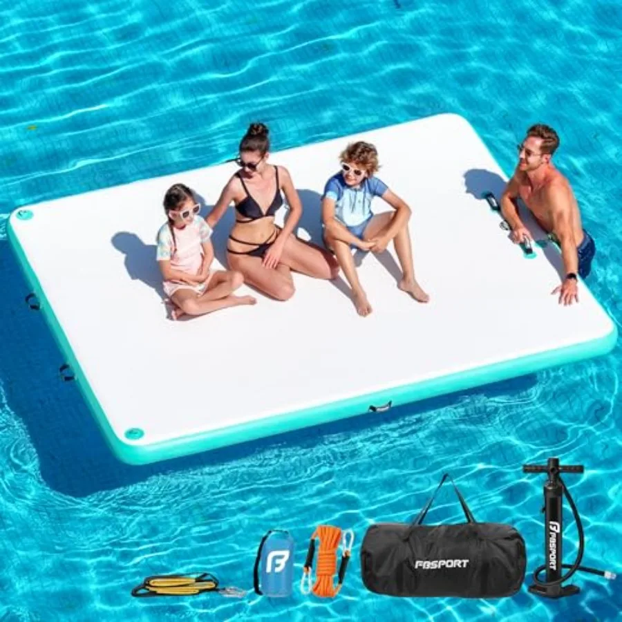 

Inflatable Floating Dock for Adults Lake Pool Beach Ocean 6ft 8ft 10ft Non-Slip Water Dock Mat Blue Red Green