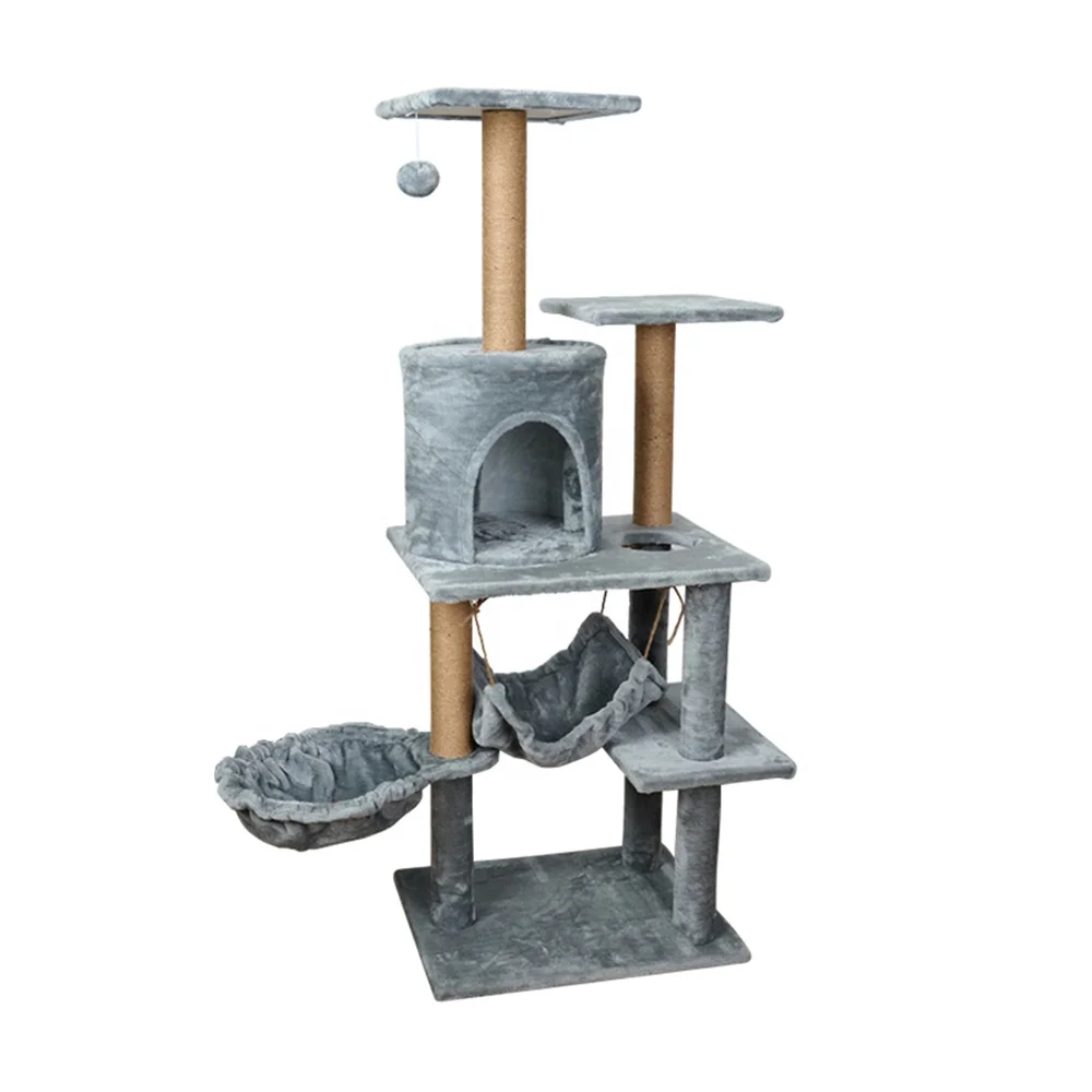 Rascador de madera de varios niveles para gatos, torre de actividades para gatitos, casa de árbol, muebles, gran oferta, 2022