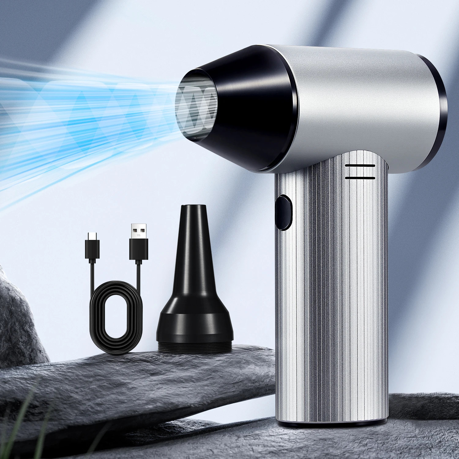 

300000RPM Powerful Air Blower Strong Airflow 600g Wind Pressure Electric Air Duster Aluminum Alloy Turbo Fan Jet Car Snow Blower