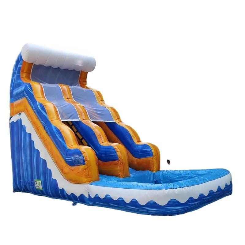 Popular PVC Inflatable Water Slide With Safety Net for Kids for Outdoor and Indoor Use for Rental Business With Swimming Pool