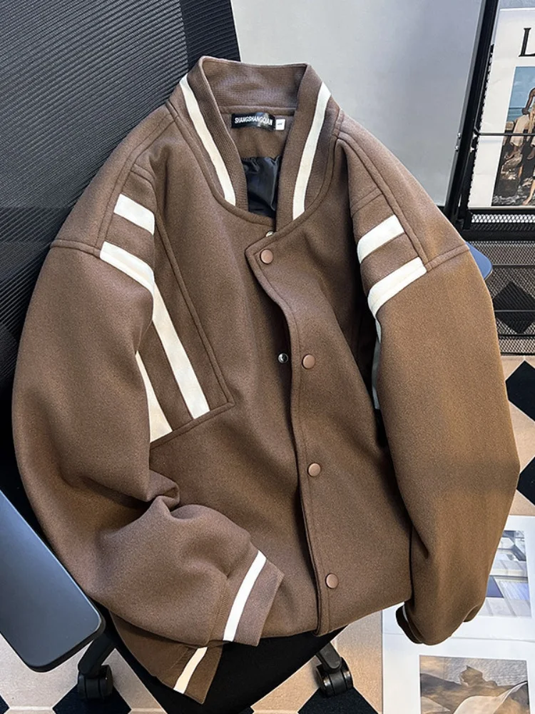 

Мужская весенне-осенняя пилотная шутка Vintage American Baseball orm Color CleanFit Верхняя одежда свободного покроя Long Sve Youth...