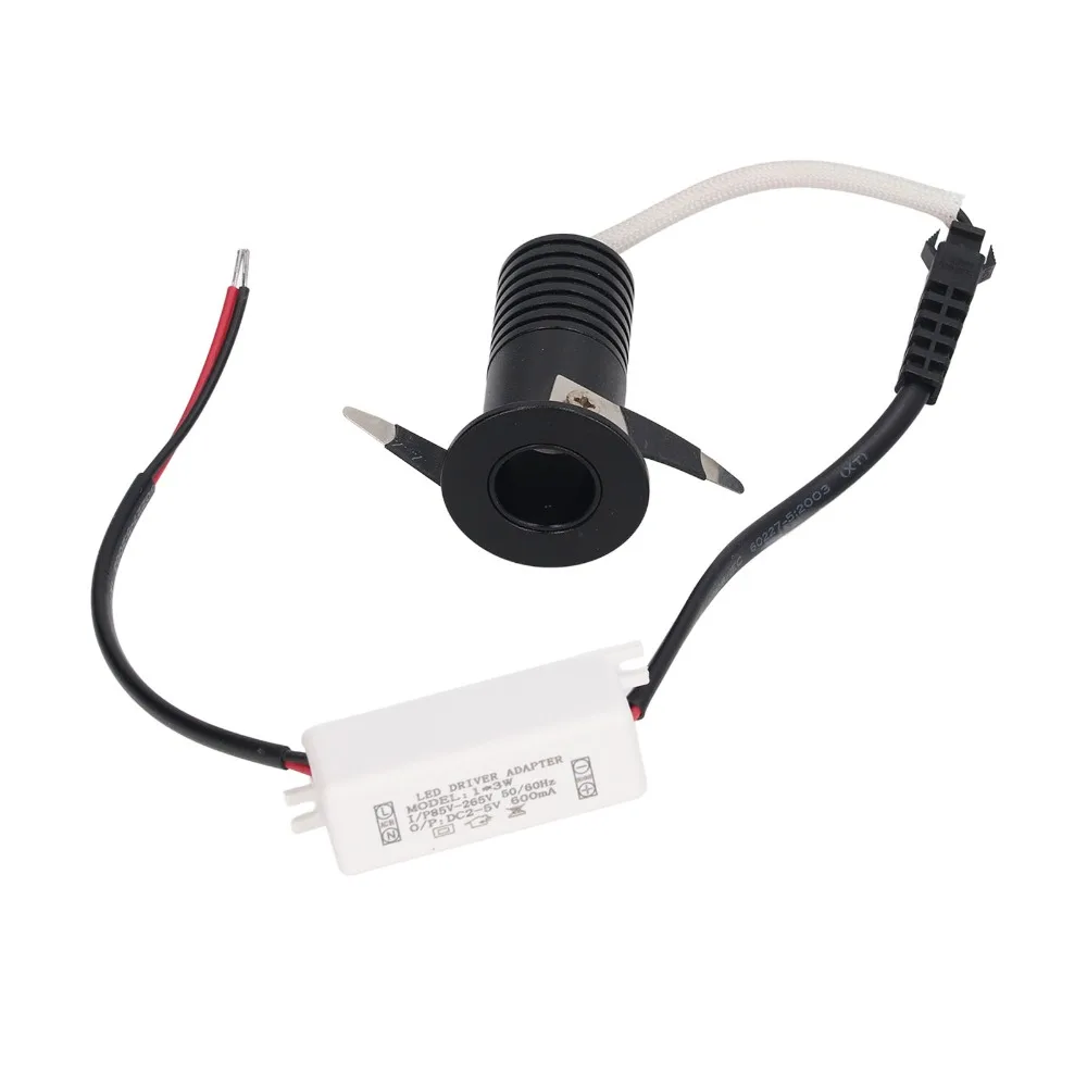 3W LED Recessed Spotlight AC 85-265V Aluminum Under Cabinet Light with LED Driver Mini Downlights Furniture Showcase
