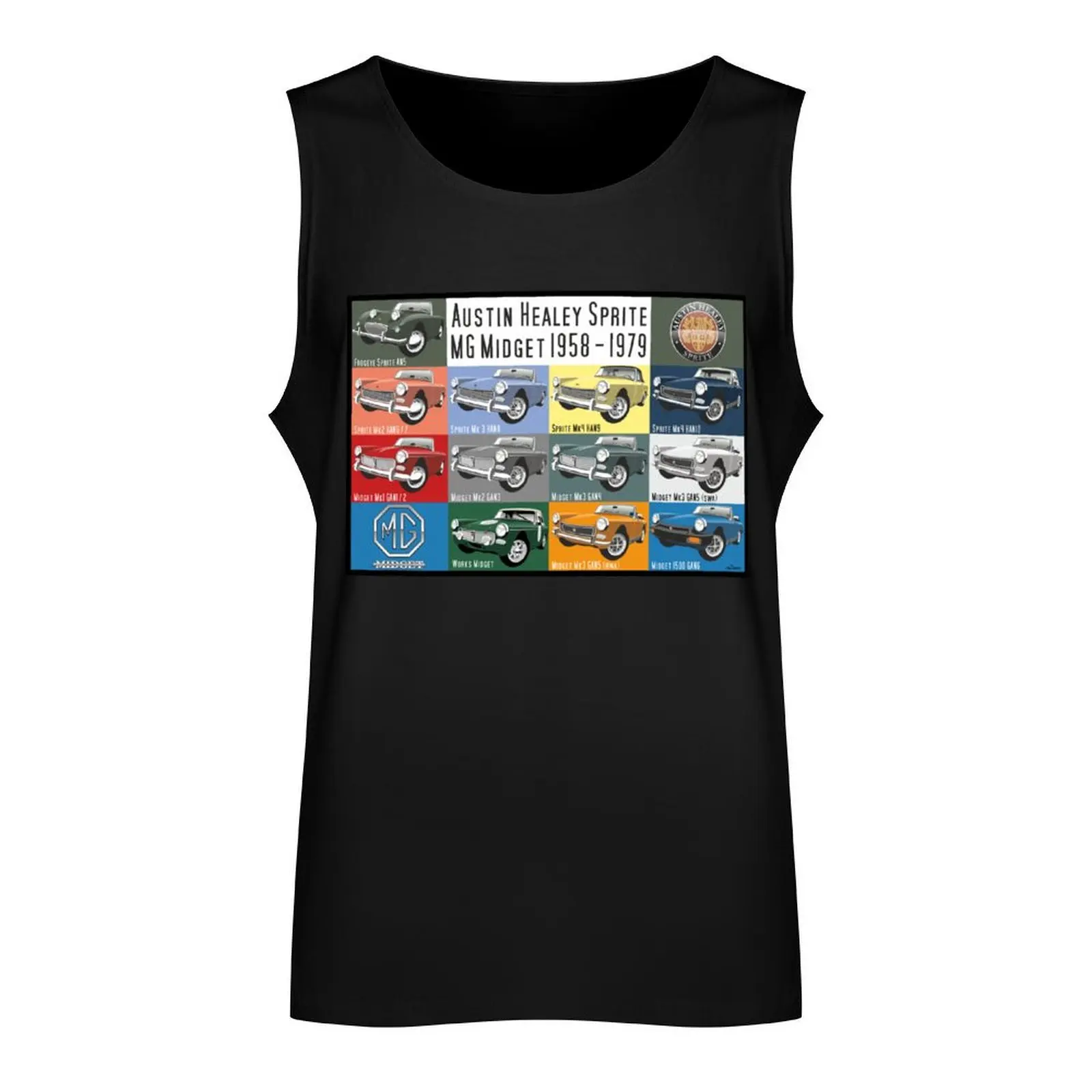 MG Midget / Austin Healey Sprite evolution Tank Top t-shirt Men's Japanese t-shirt gym Men's t-shirts men clothing