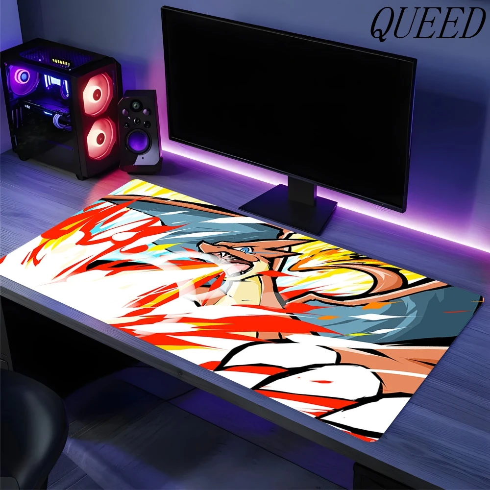 Grand tapis de souris de jeu pour gamer, motif dessin animé Pokemon Pikachu, tapis de bureau pour clavier et souris, en caoutchouc durable, pour ordinateur portable
