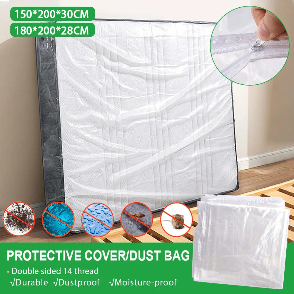 Plastic Mattress Package Bag Dustproof Moisture-proof Zipper Cover Moving House Protective Case Mattress Storage Cover Protector