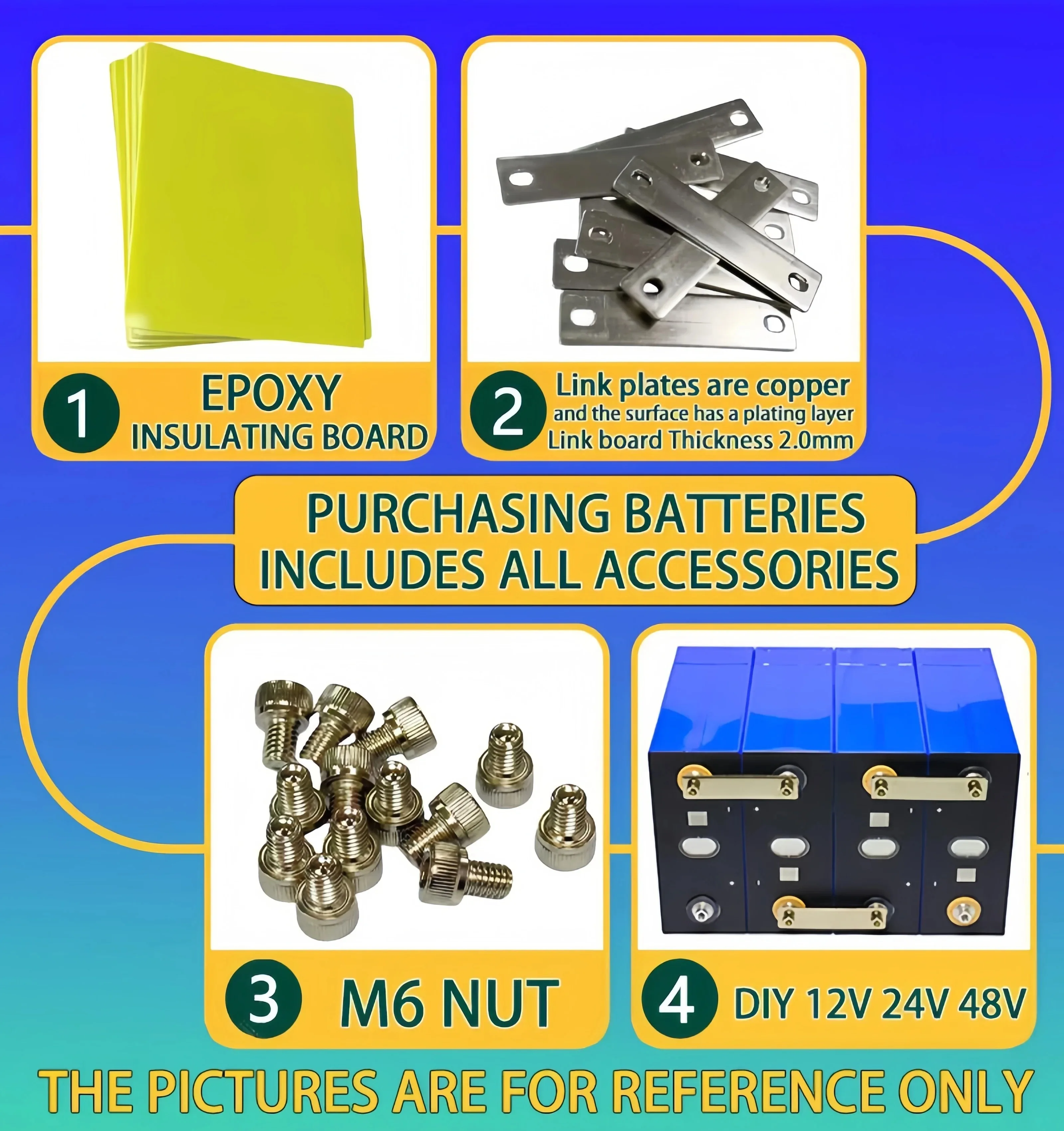 OUDIANYI 3.2V Grade-A Lifepo4 340Ah Rechargeable Battery Lithium Phosphate Golf cars Travel Solar Campers Cell 12v 24v 48v batte