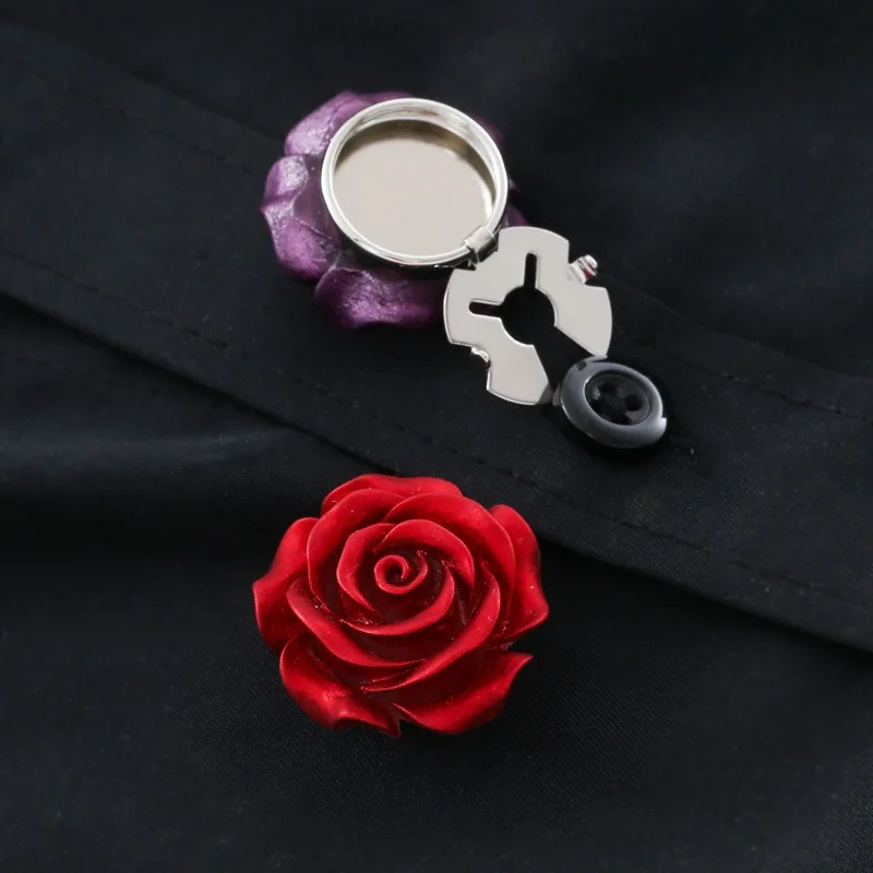 1 قطعة أزرار أكمام زهرة الورد الكورية للرجال النساء أزرار القميص يغطي مجوهرات الأزياء الملابس الرائعة اكسسوارات الديكور #2